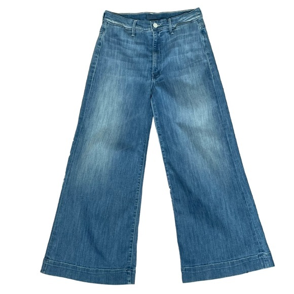 MOTHER Blue Wide-Leg Jeans - Picture 2 of 15